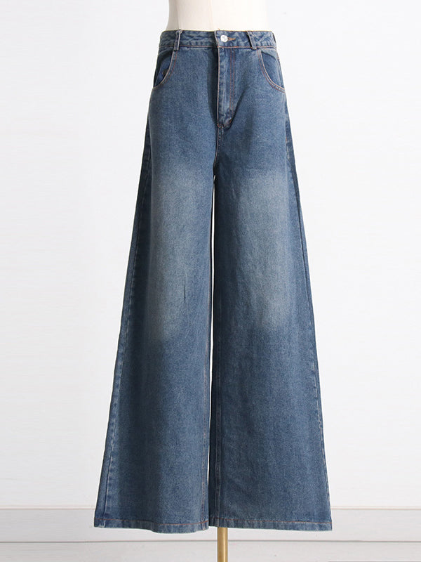 Asymmetric Split-joint Fringed Boat Neck Vest Top+ High Waisted Belted Jeans Bottom Two Pieces Set
