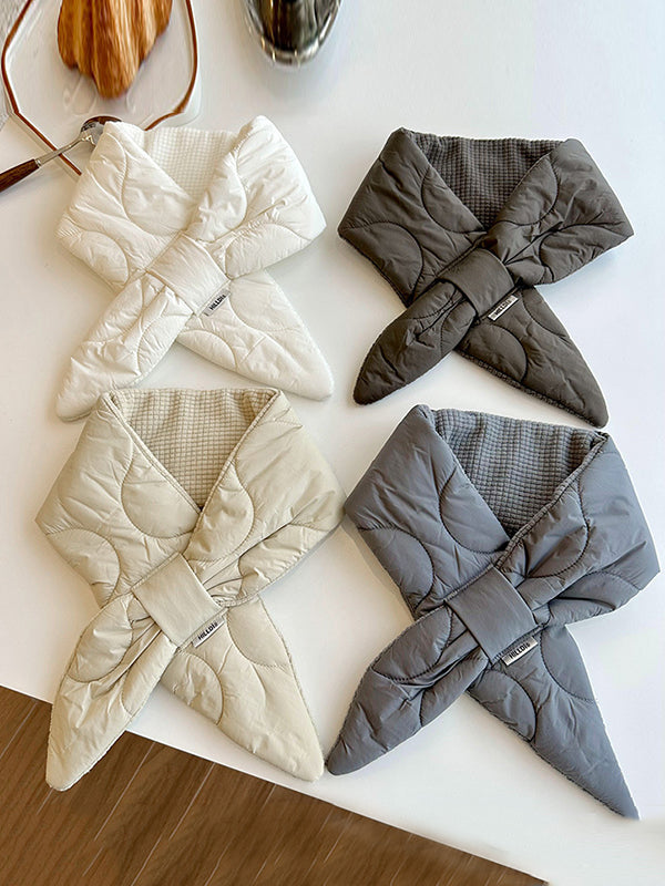 Keep Warm Solid Color Padded Scarf
