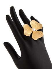 Flower Shape Pleated Shiny Rings Accessories