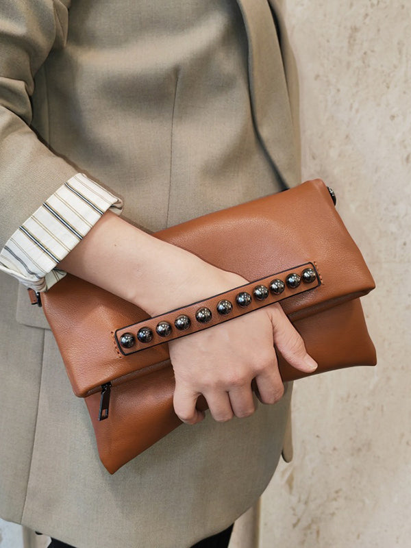 Geometric Rivet Split-Joint Handbags Bags