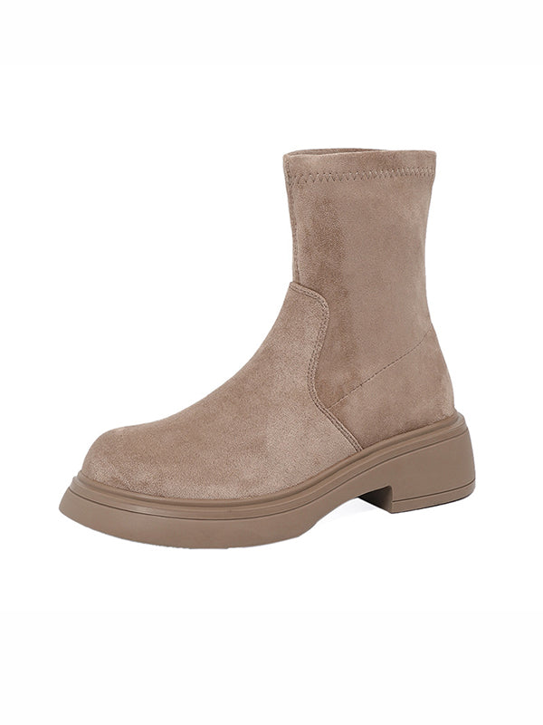 Round-Toe Split-Joint Boots