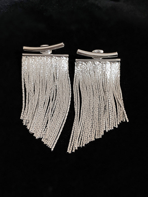 Solid Color Tasseled Earrings Accessories Eardrop