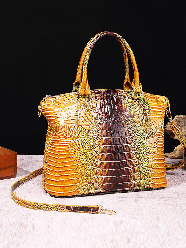 Alligator Print Pleated Split-Joint Handbags Bags