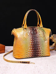 Alligator Print Pleated Split-Joint Handbags Bags