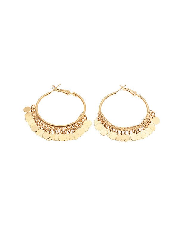 Tasseled Solid Color Geometric Earrings Accessories