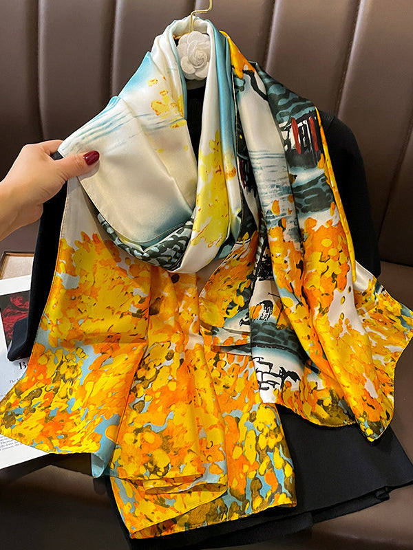 Sun protection Wash Painting Shawl&Scarf
