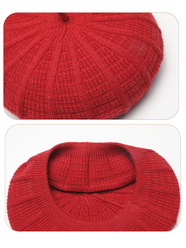 Stylish Knitting Solid Color Beret Hat