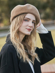 Simple Wool Solid Color Beret Hat
