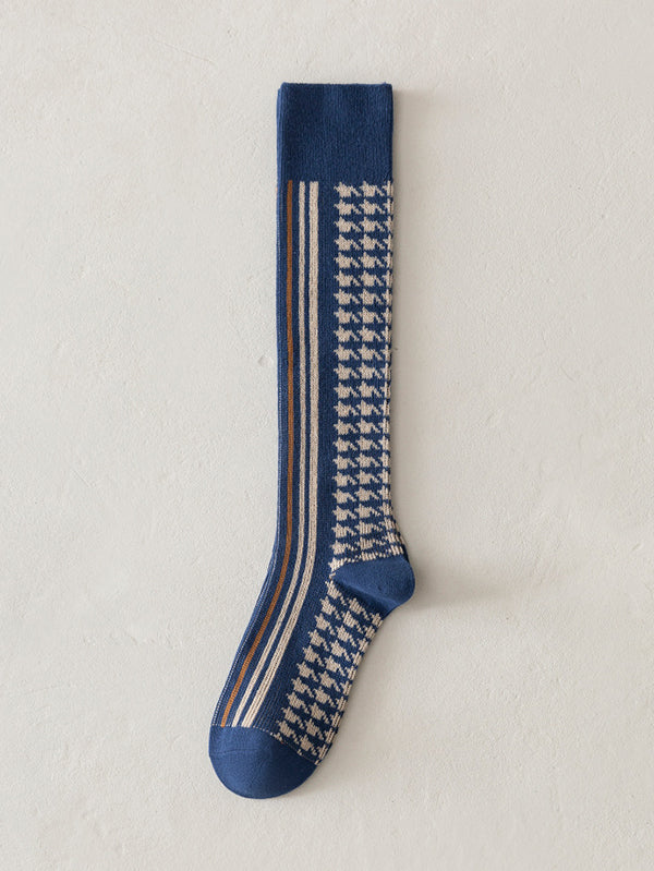 Casual Skinny Leg Checkered Socks Accessories