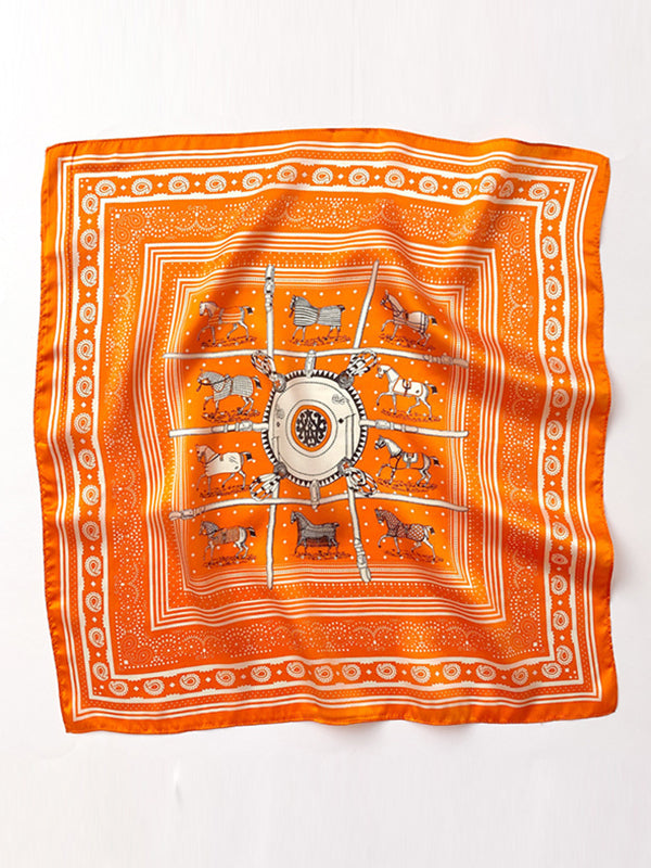 Animal Printed Silk Square Scarf