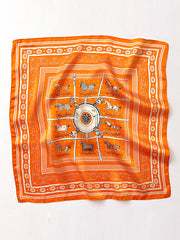 Animal Printed Silk Square Scarf