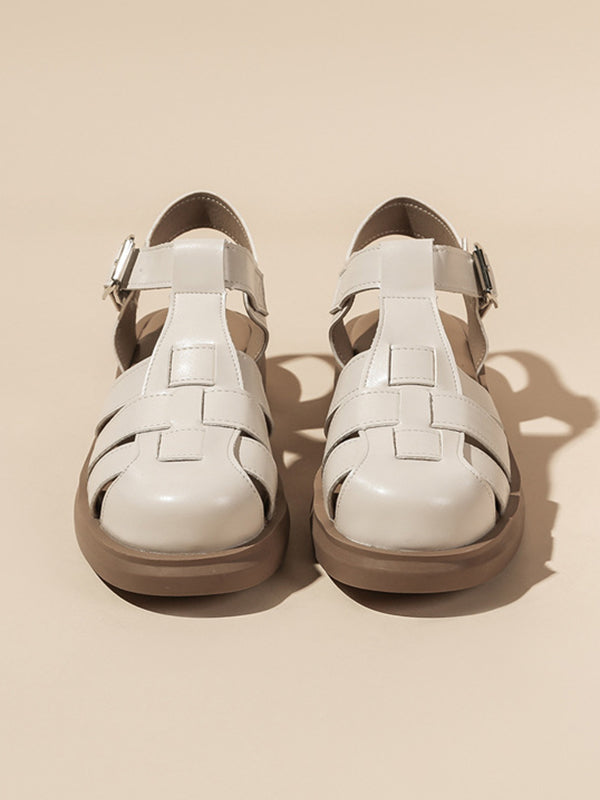 Hollow Round-Toe Sandals Gladiators