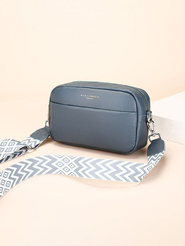 Letter Print Printed Solid Color Zipper Crossbody Bags