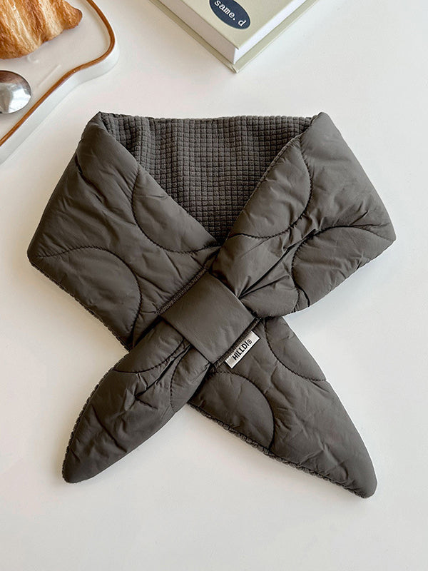 Keep Warm Solid Color Padded Scarf