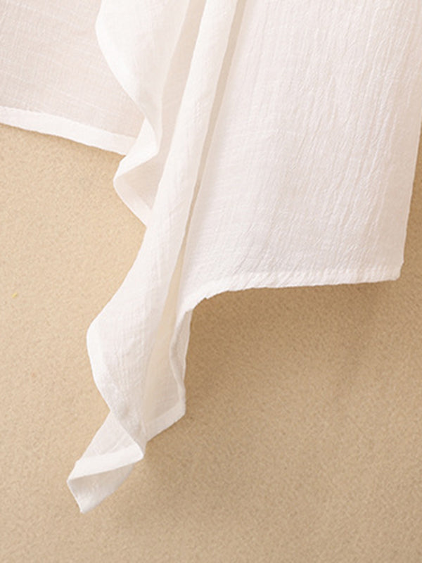 Pleated See-Through Solid Color Loose Sun-Protection Outerwear