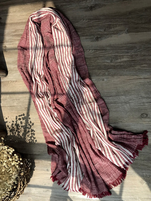 Tassels Stripe Cape Scarf