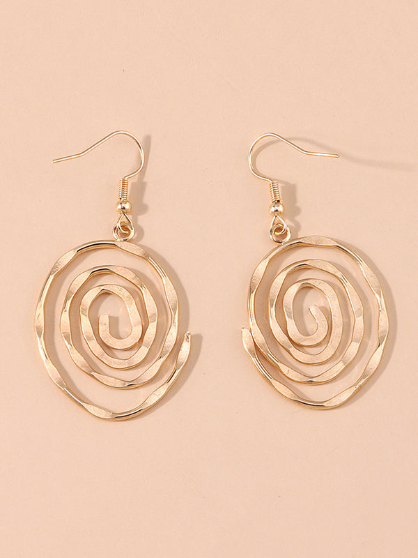 Geometric Hollow Solid Color Drop Earrings