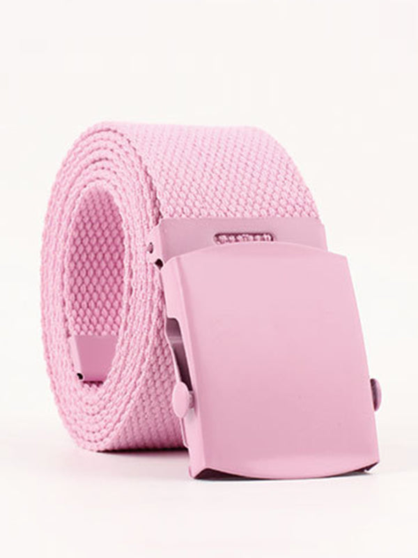 Casual 7 Colors Solid Color Canvas Weave Belt