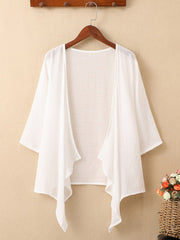 Pleated See-Through Solid Color Loose Sun-Protection Outerwear