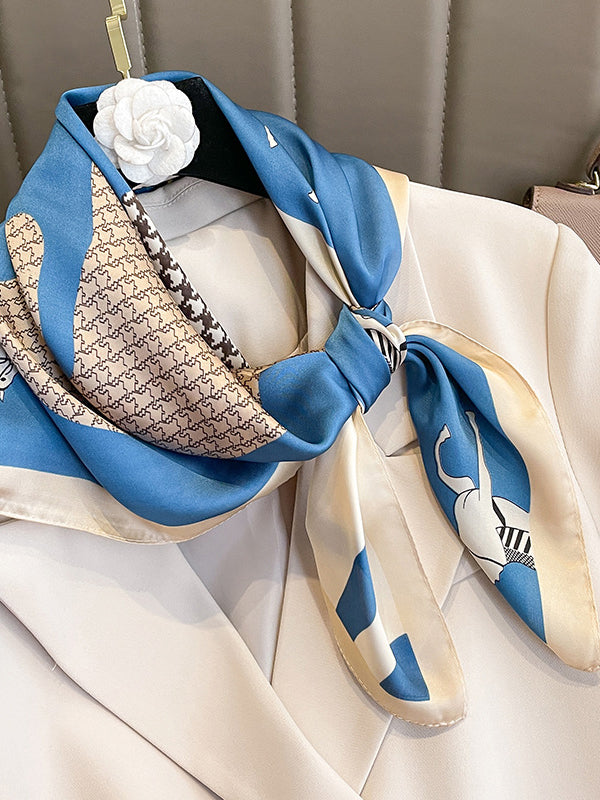 Animal Printed Houndstooth Square Scarfs&Hats