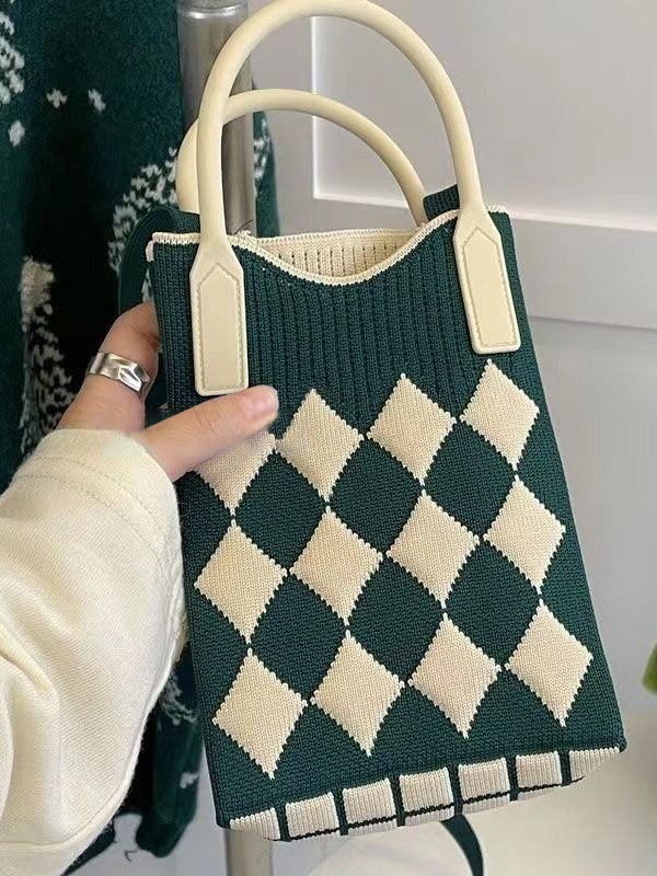 Houndstooth Split-Joint Handbags Crossbody Bags Bags