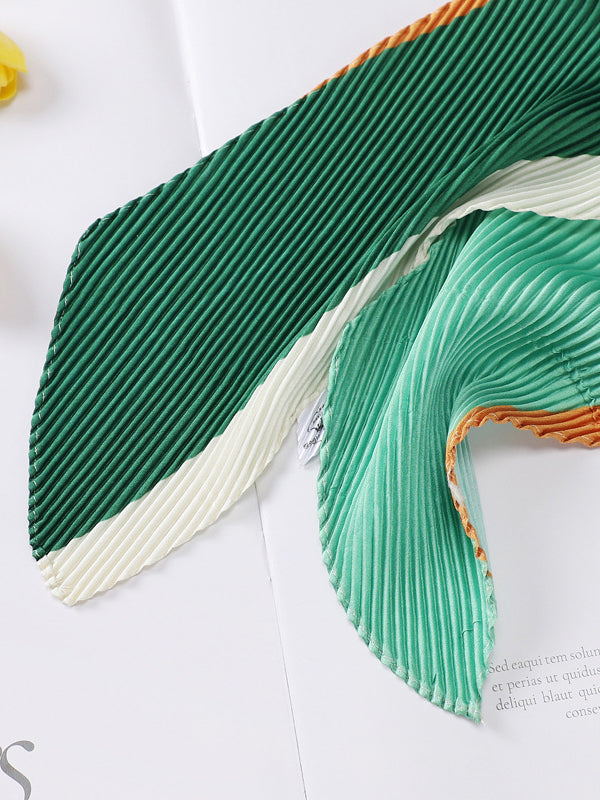 Casual Pleated Contrast Color Shawl&Scarf