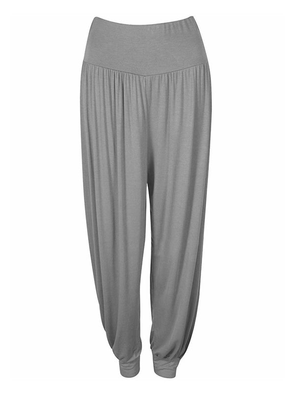 Simple Casual 9 Colors Pleated Harem Pants