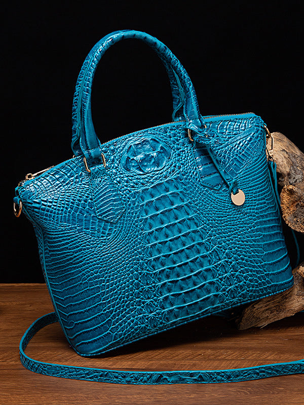Alligator Print Pleated Split-Joint Handbags Bags