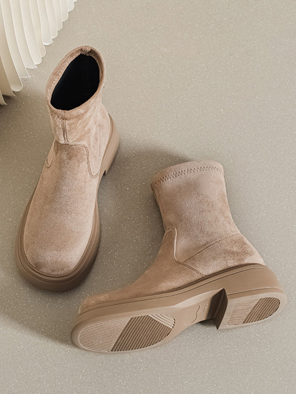 Round-Toe Split-Joint Boots