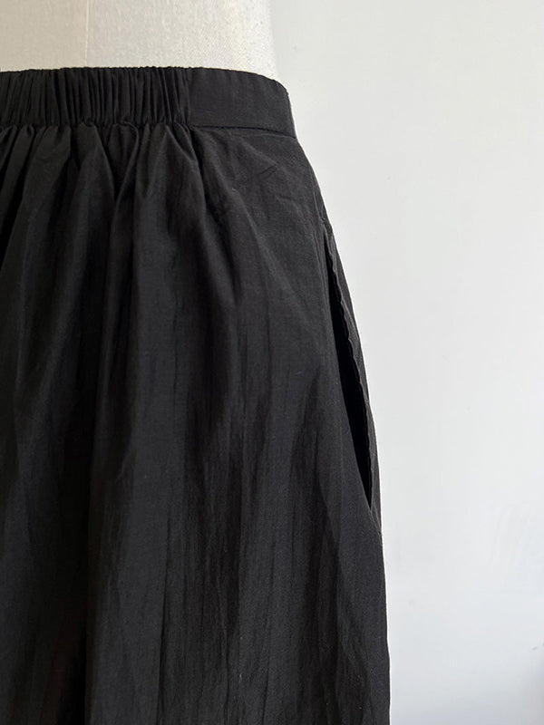 Elasticity Solid Color Split-Joint Harem Pants High Waisted Trousers Pants