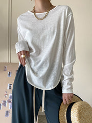 Simple Casual Loose Solid Color Sun-Protection T-Shirt Top