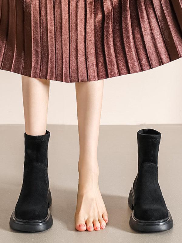Round-Toe Split-Joint Boots
