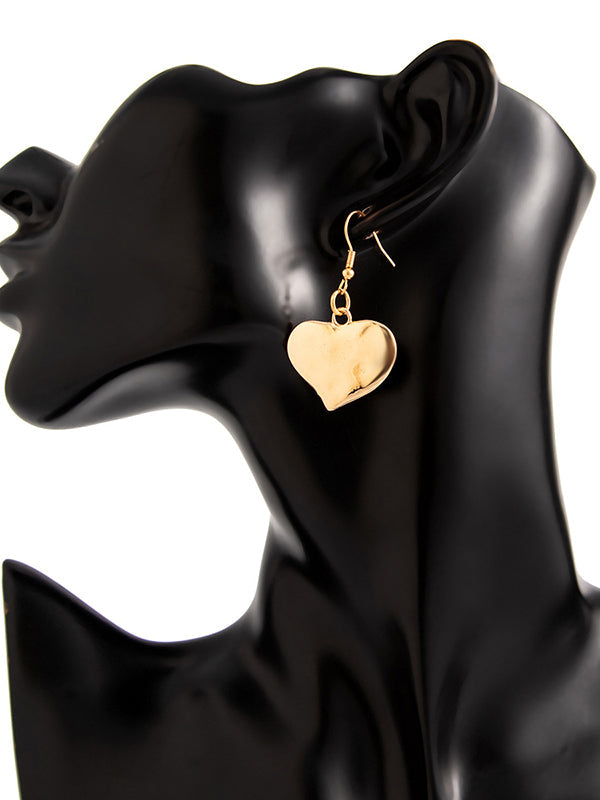 Chains Geometric Heart Shape Normcore Drop Earrings