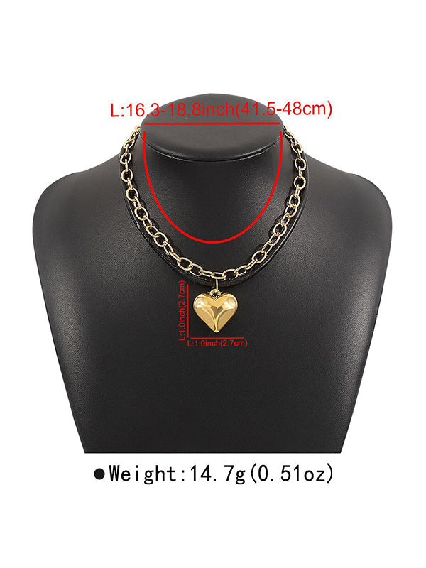 Chains Heart Shape Necklaces Accessories Choker Necklace