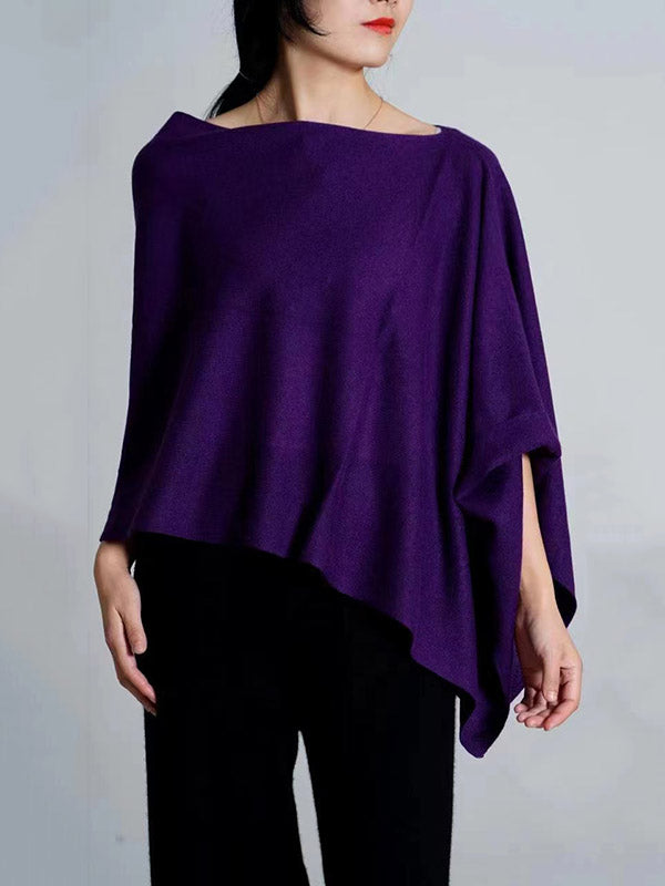 100% Cashmere Solid Color Cape Shawl&Cloak