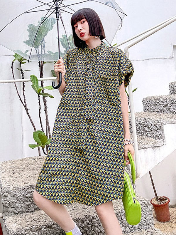Urban Summer Loose Printed Midi Dress