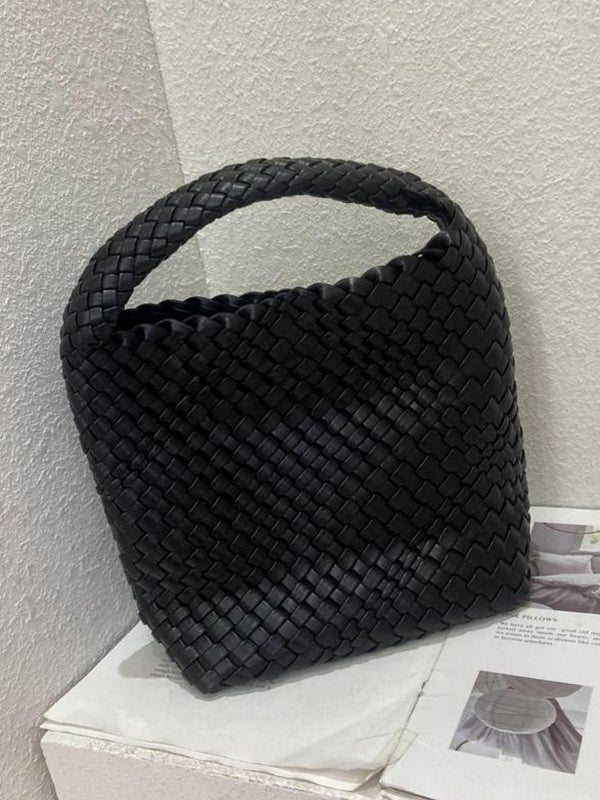 Solid Color Woven Handbags Bags