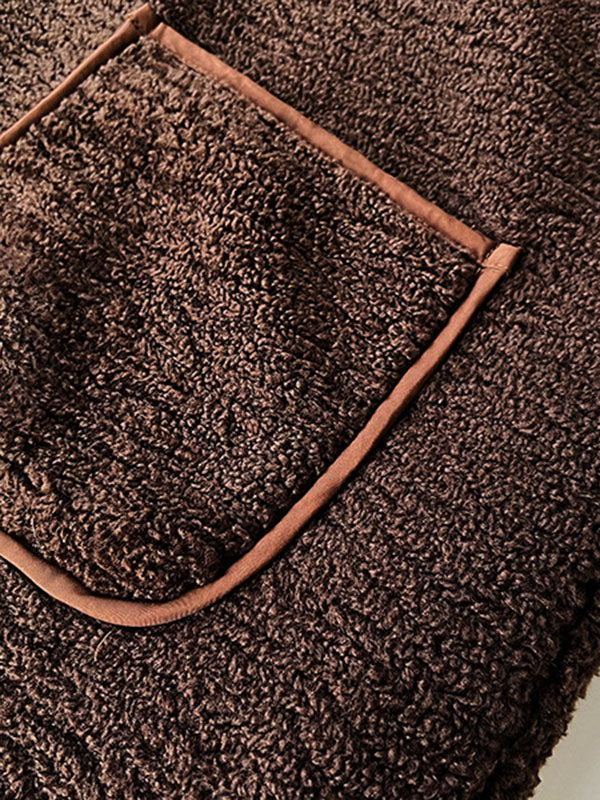 Original Creation Long Sleeves Loose Buttoned Keep Warm Hooded Coats Outerwear