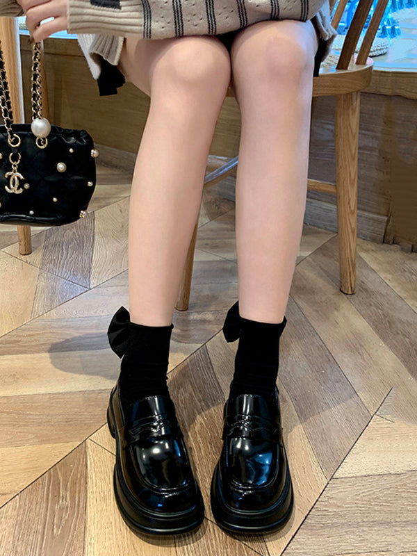 Round-Toe Split-Joint Loafers