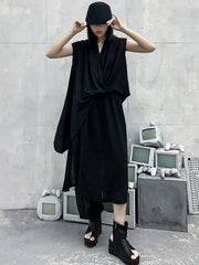 Stylish Cool Girl Asymmetric V-Neck Batwing Sleeves Shirts Tops