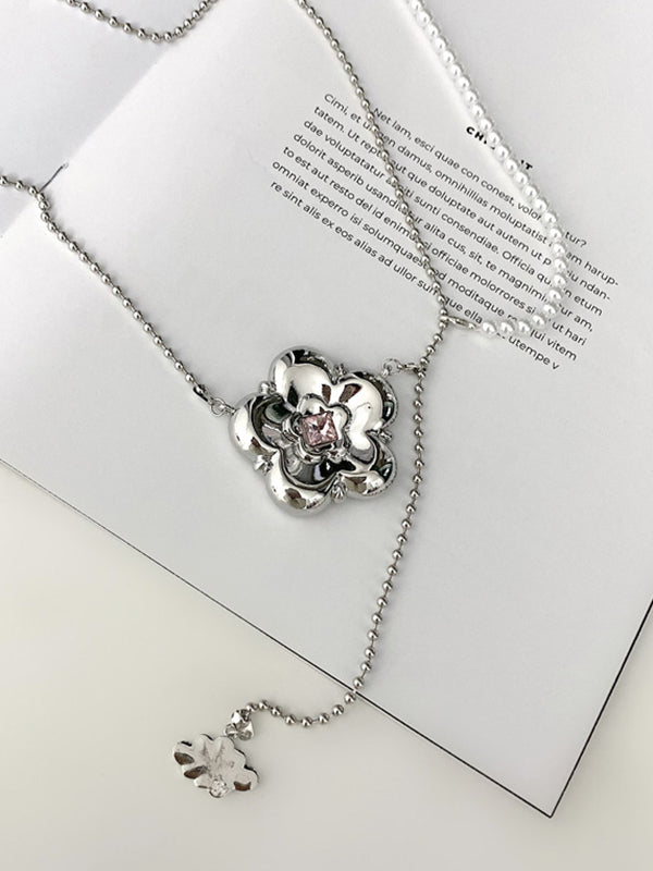 Statement Normcore Floral Pearl Necklaces Accessories