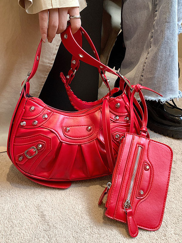 Rivet Zipper Crossbody Bags