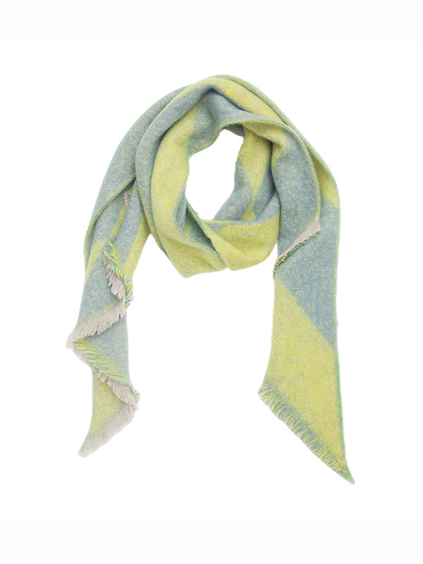 Diamond-Patterned Fringed Keep Warm Shawl&Scarf