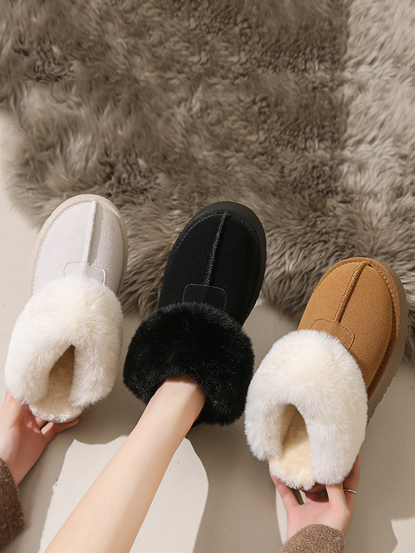 Round-Toe Split-Joint Slippers Platform Shoes
