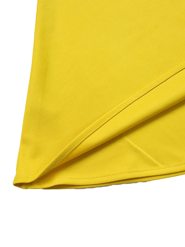 Belted Solid Color Irregular clipping Plus Size Round-neck Midi Dresses