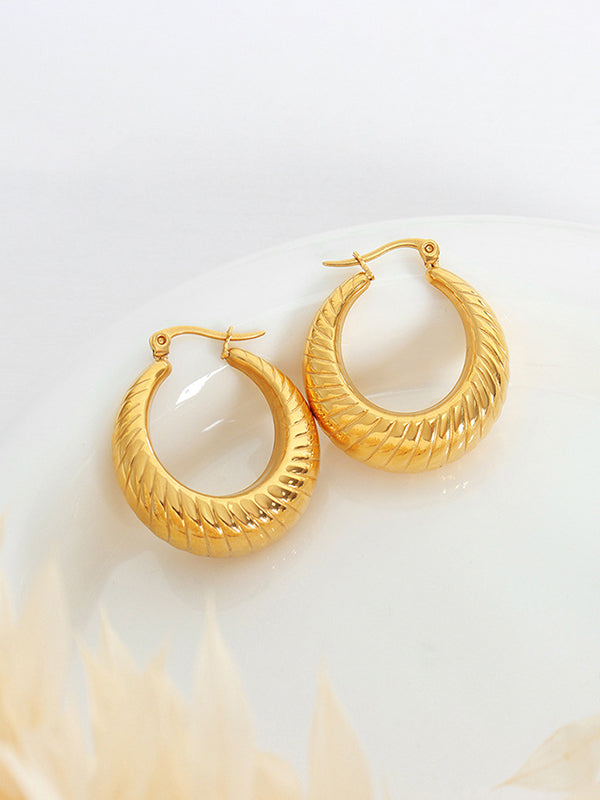 Pleated Solid Color Earrings Accessories