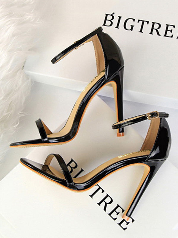 Hollow Open Toe Split-Joint Sandals Pumps