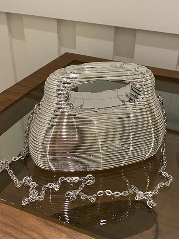 Geometric Shiny Zipper Handbags Crossbody Bags