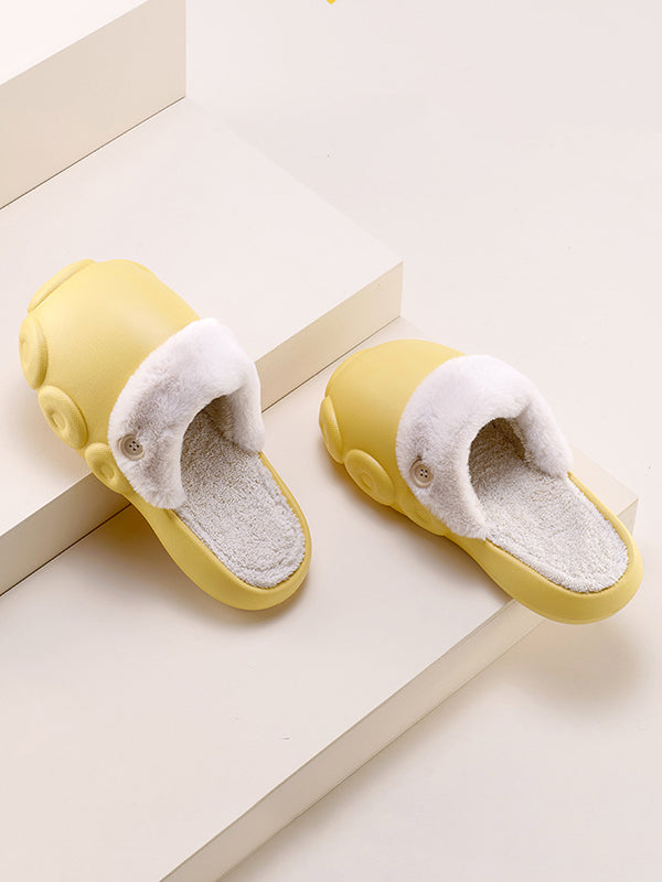 Warm Removable Washable Waterproof Thick-Soled Cotton Slippers