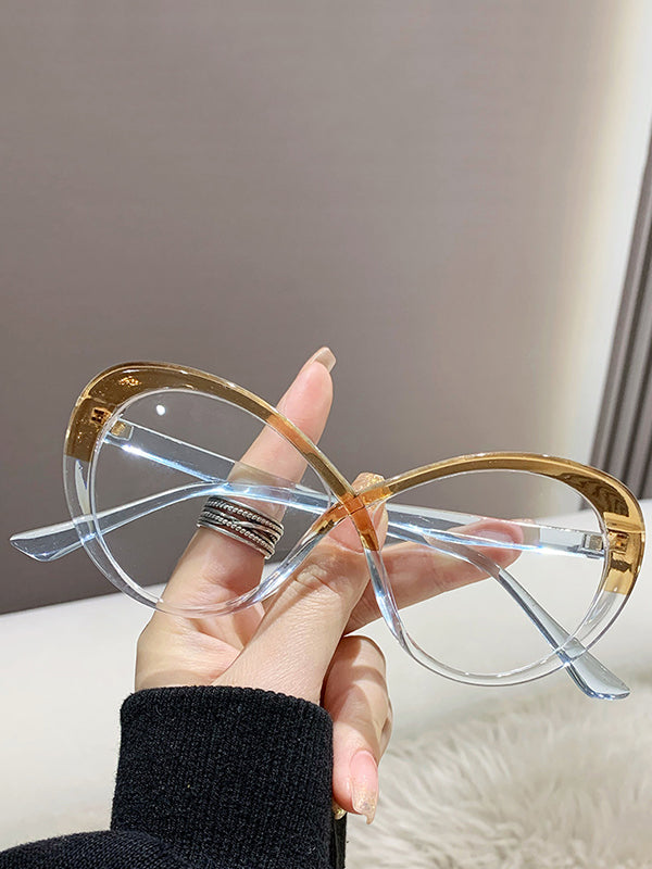 Contrast Color Geometric Sun-Protection Sunglasses Accessories